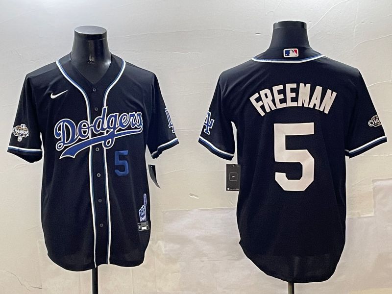 Men Los Angeles Dodgers 5 Freeman Black Fashion Game 2025 Nike MLB Jersey style 3068